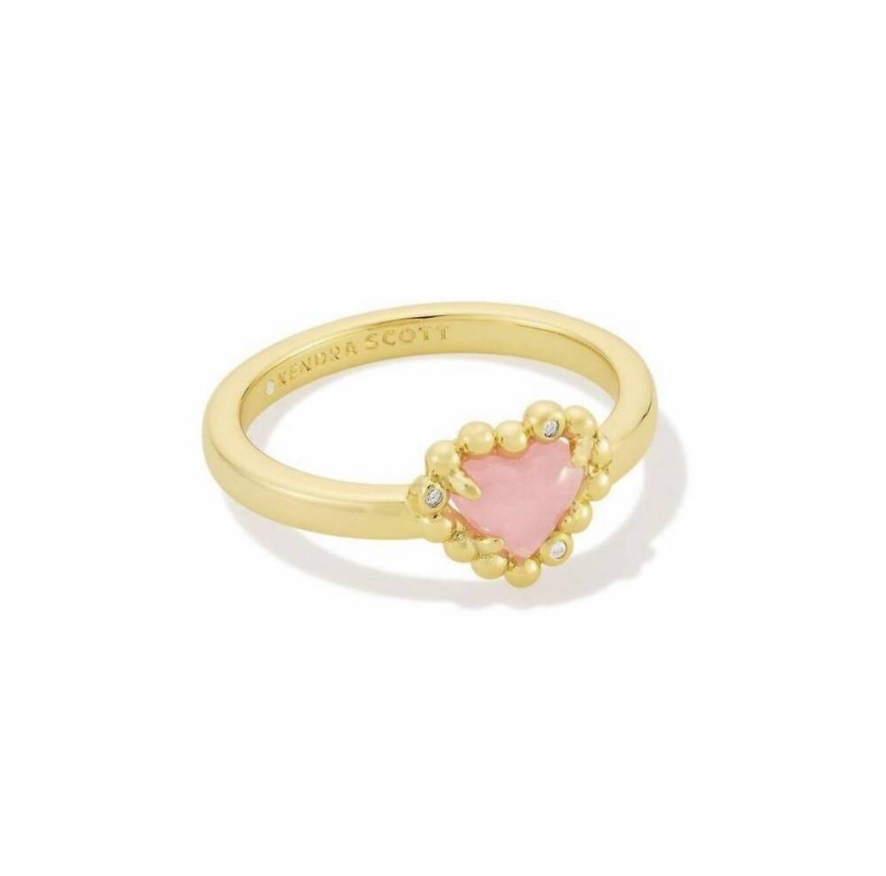 NEW KENDRA SCOTT anna framed band ring in pink gold